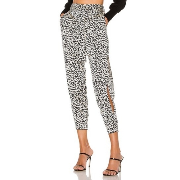 🆕 Lovers + Friends Macie Pants in Black Leopard Size Small - Picture 2 of 13